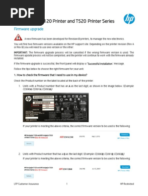 Hp Designjet T1 Printer And T5 Printer Series Firmware Upgrade Hewlett Packard Printer Computing