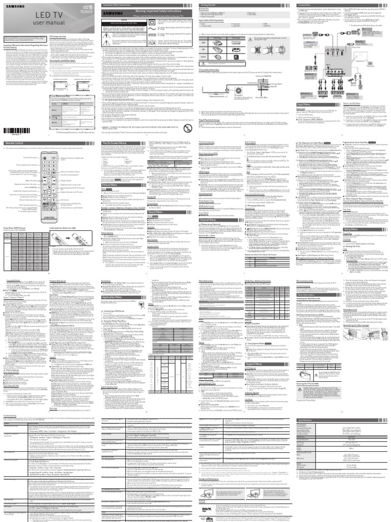 Led TV: User Manual | PDF | Hdmi | Electrical Connector