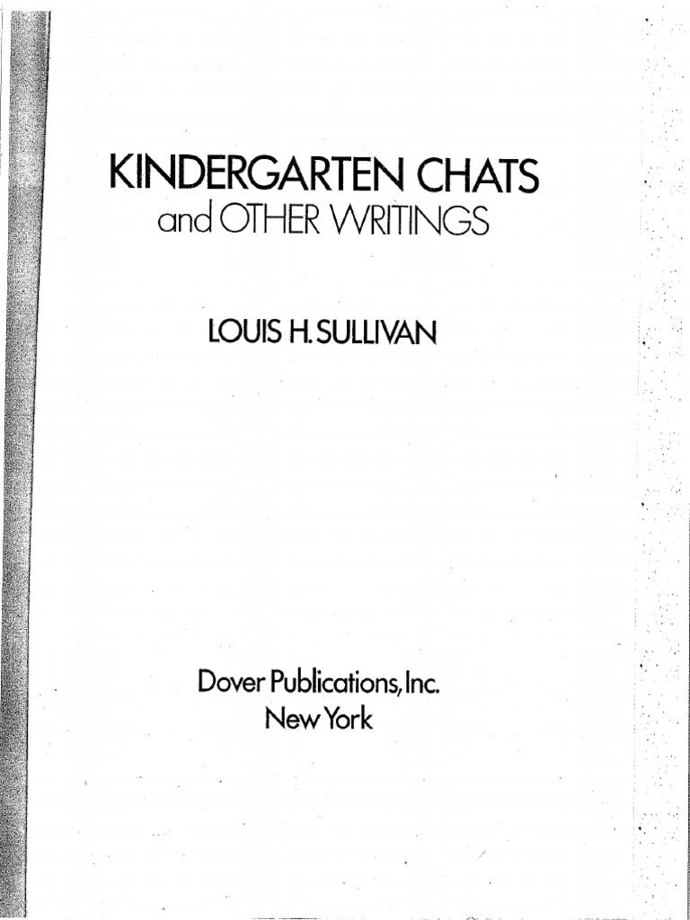 Sullivan - Kindergarten Chats and Other Writings | PDF