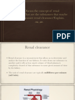 Q2. Discuss The Concept of Renal Clearance - What Are The Substances That Maybe Used To Measure Renal Clearance?explain