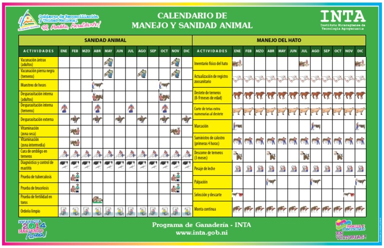 Calendario manejo y sanidad animal 2014.pdf  Vacas  Bovinos