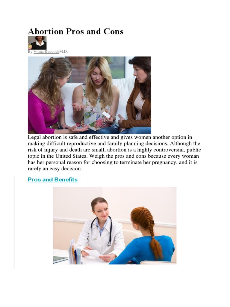 Abortion Pros and Cons PDF Abortion Pregnancy