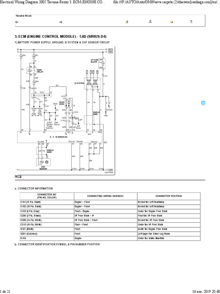 Tacuma Ecm 1.6d (Sirius d4) PDF Electrical Connector Electrical