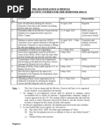 PRE-Registration Schedule for Odd Sem 2010-11