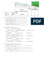 Ulangan Nama: Kelas: Ii (Dua) Mata Pelajaran: Bahasa Inggris Hari/Tanggal: Waktu: 70 Menit Nilai TTD Latihan UTS UAS Guru Ortu