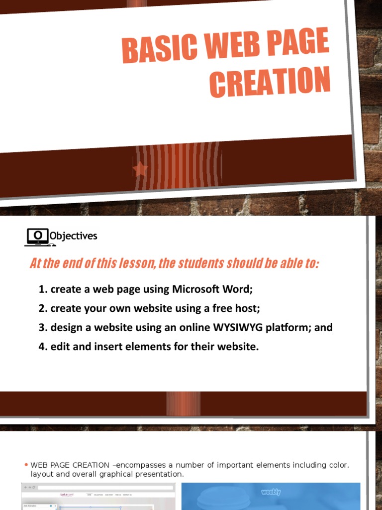 Lesson 8 Basic Web Page Creation | PDF | Html | Html Element