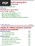 Chemistry 481 (01) Spring 2014: Instructor: Dr. Upali Siriwardane