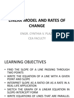 Linear Model and Rates of Change: Engr. Cynthia V. Plaza Cea Faculty
