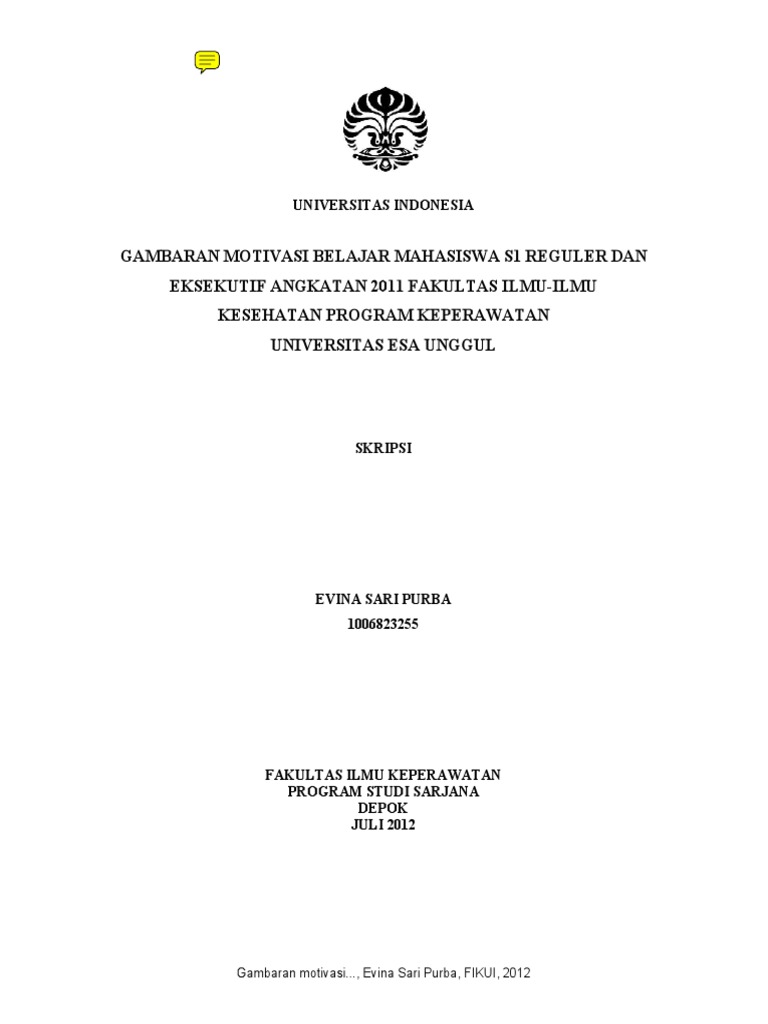 Skripsi Motivasi Belajar Mahasiswa Pejuang Skripsi