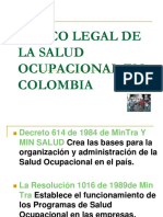 Marco Legal de La Salud Ocupacional en Colombia