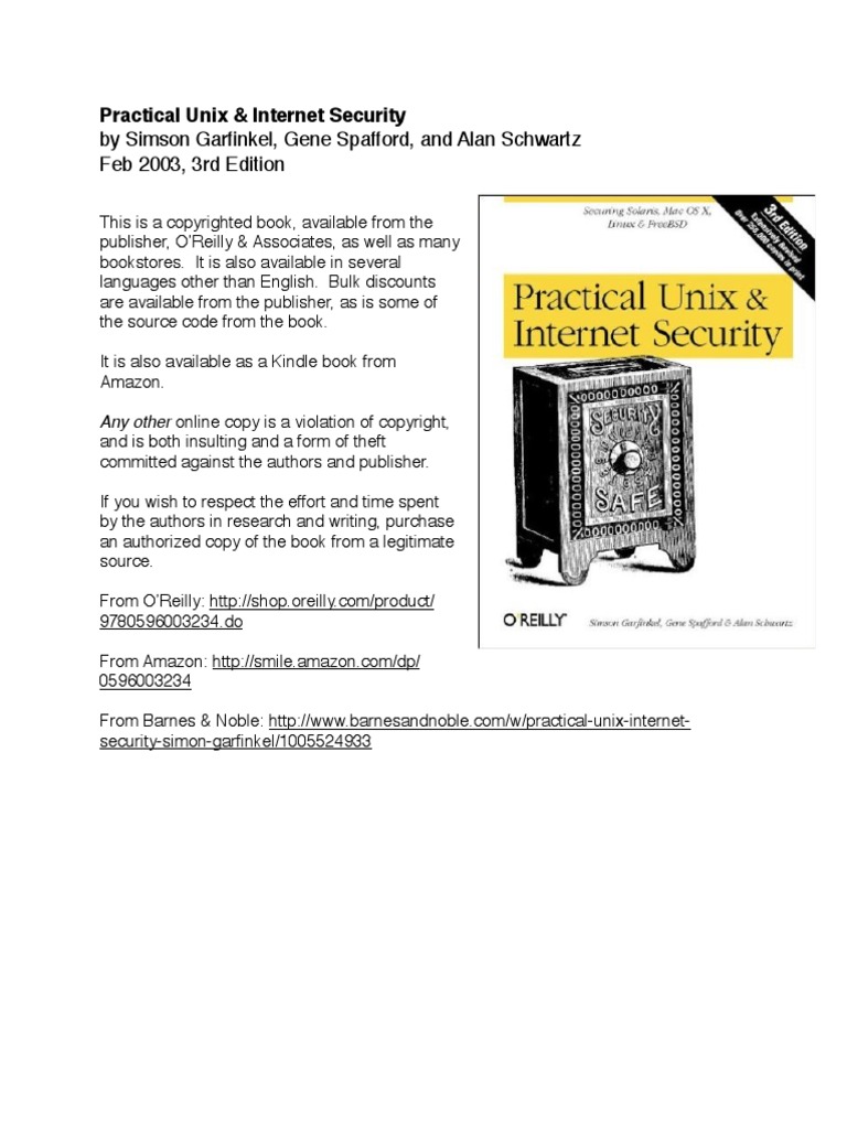 Practical Unix & Internet Security Guide | PDF