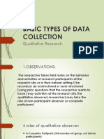 Basic Types of Data Collection: Qualitative Research