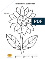 Color by Number Sunflower Coloring Page