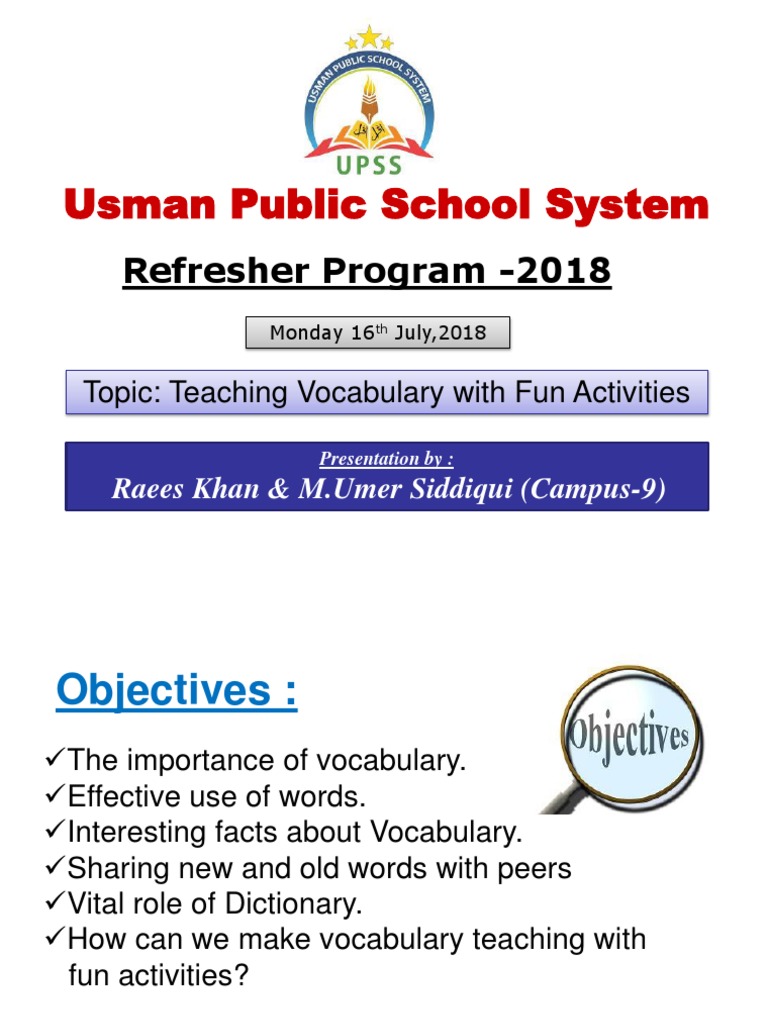 Fun Vocabulary Teaching Activities | PDF | Vocabulary | Reading (Process)