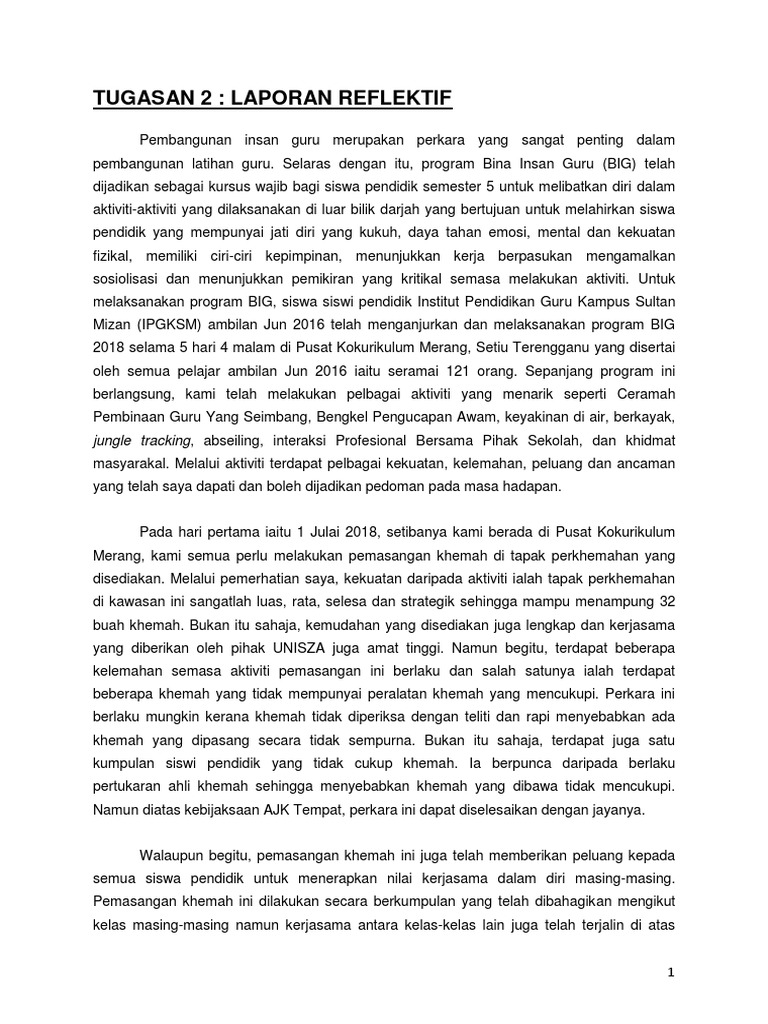 Tugasan 2 Laporan Reflektif