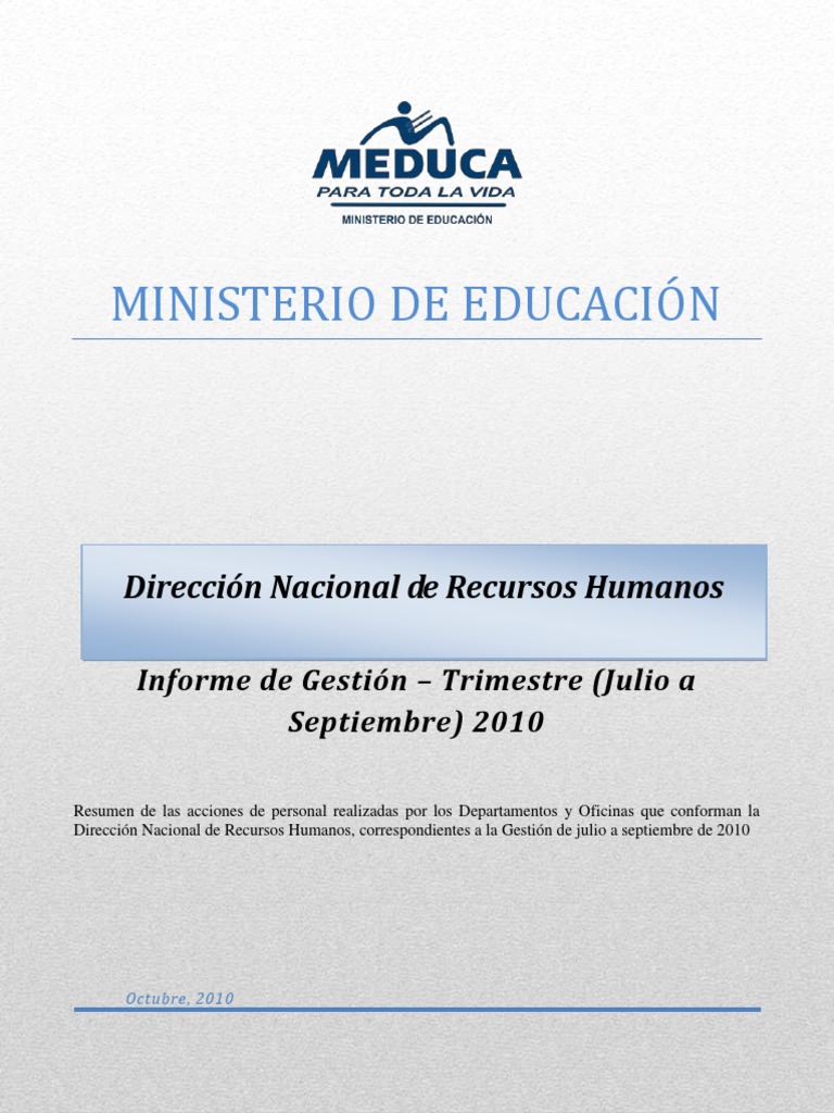 Informe de Gestion Del Tercer Trimestre 2010 PDF | PDF | Centro de ...