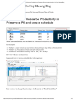 How To Define Resource Productivity in Primavera P6 and Create Schedule - Do Duy Khuong Blog