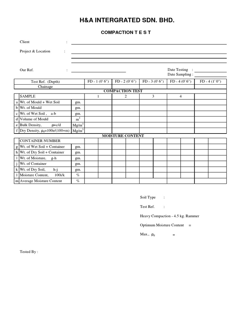 Soil Compaction Test Report | PDF