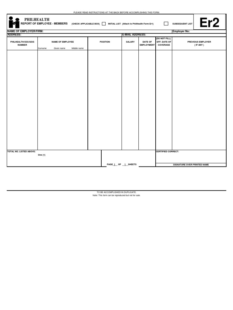 Philhealth form er2 pdf