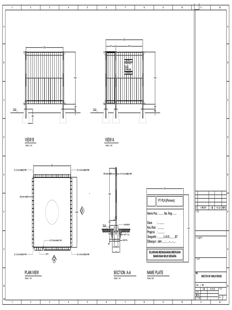 Sketsa Pagar Awlr PDF PDF