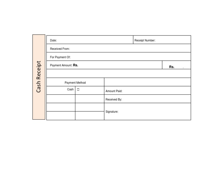 Cash Receipt-Template | PDF | Finance & Money Management
