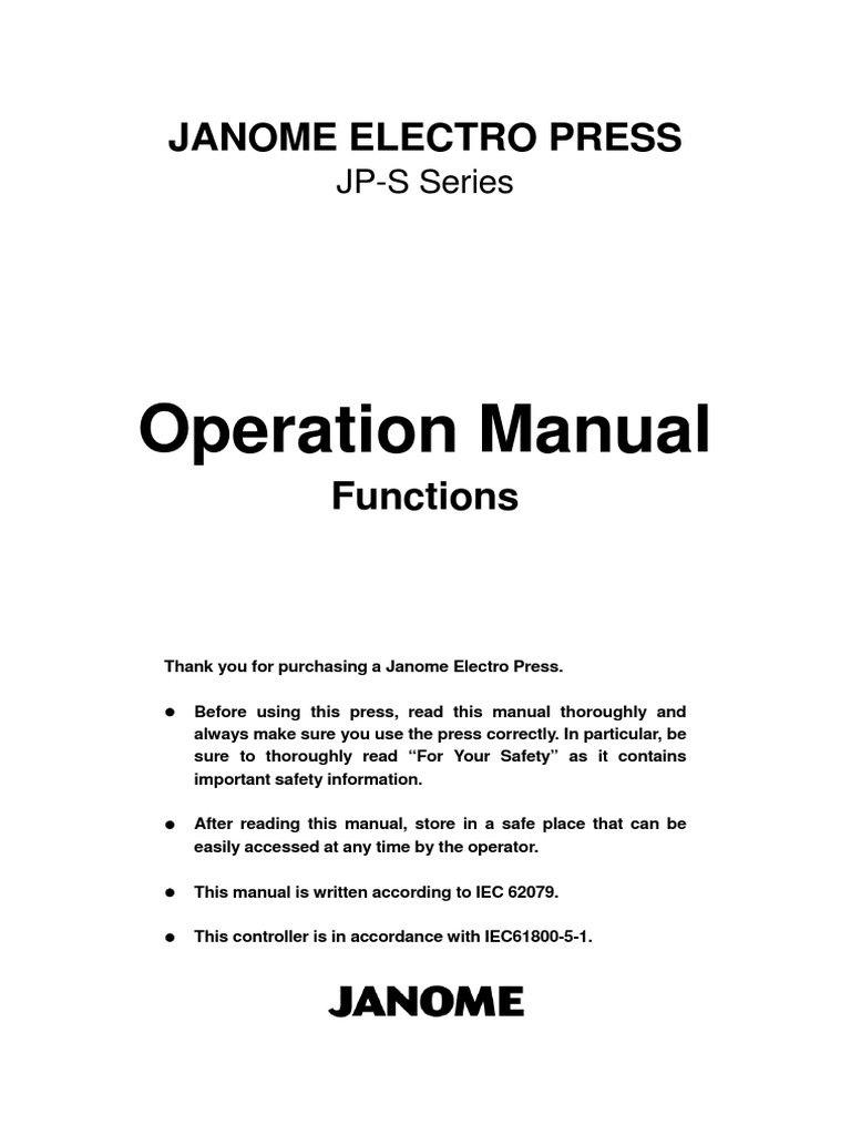 Janome service manual