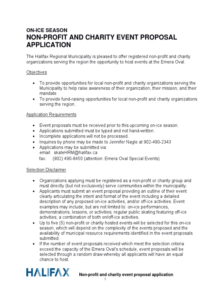 Charity Event Proposal Template Pdf Charitable Organization Insurance