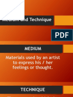 Medium and Technique in Visual and Auditory Arts