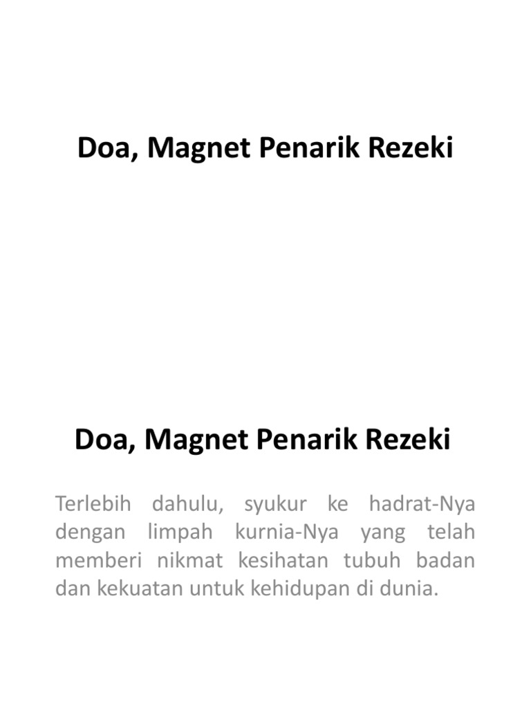 Doa Magnet Penarik Rezeki 2 Pdf