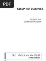 CISSP For Dummies: Chapter 1-3 Certification Basics