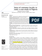Correlates of Customer Loyalty To Their Bank: A Case Study in Nigeria