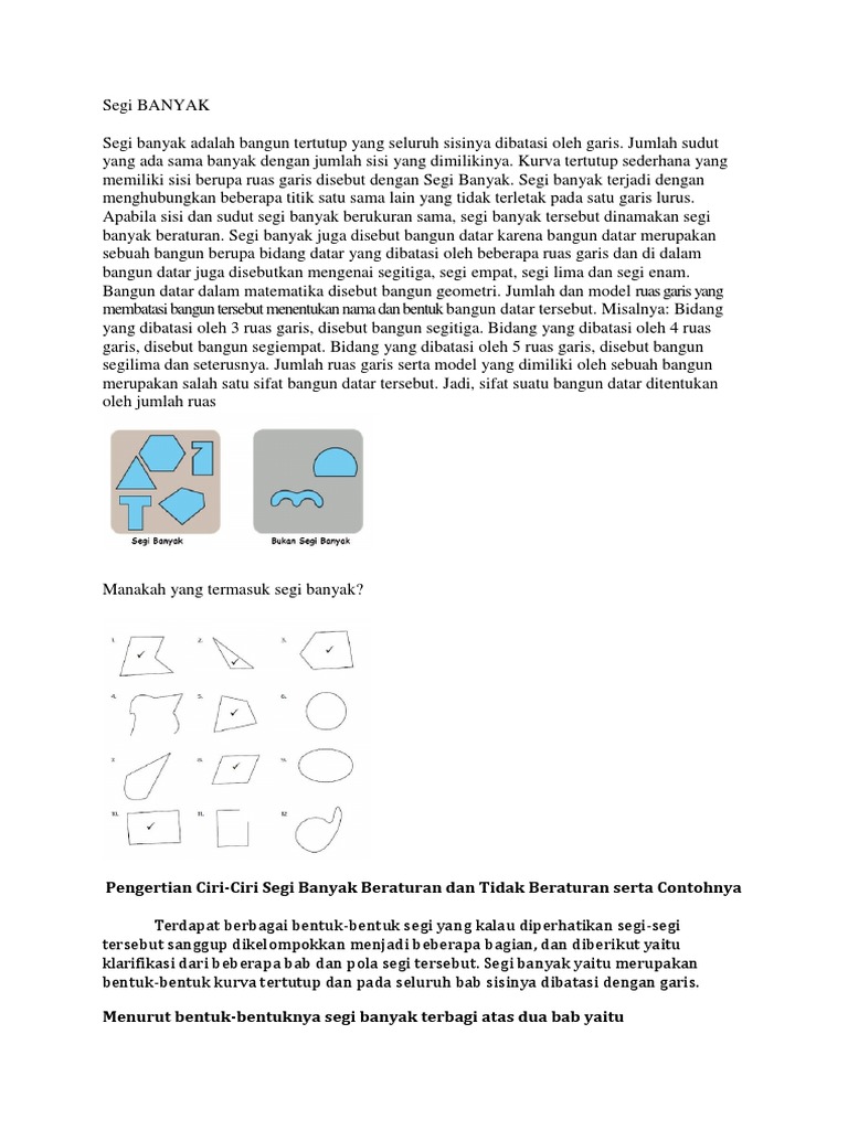 Bangun Segi Banyak Beraturan Dan Tidak Beraturan - Ini ...