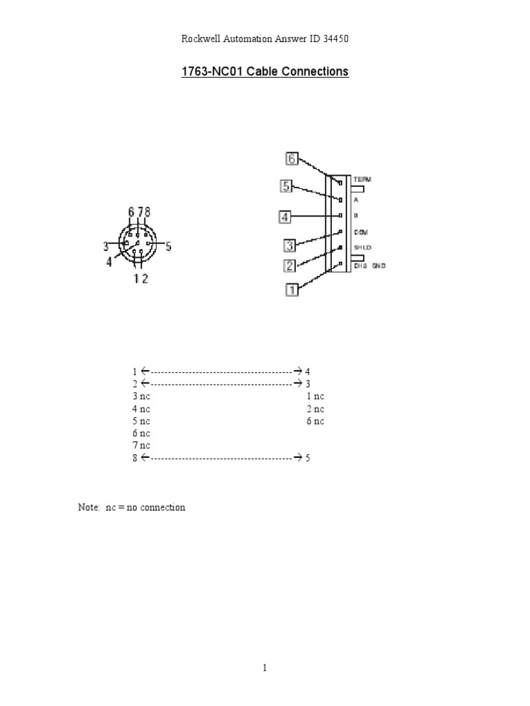1763-NC01 Cable Connection Guide | PDF | Science & Mathematics ...