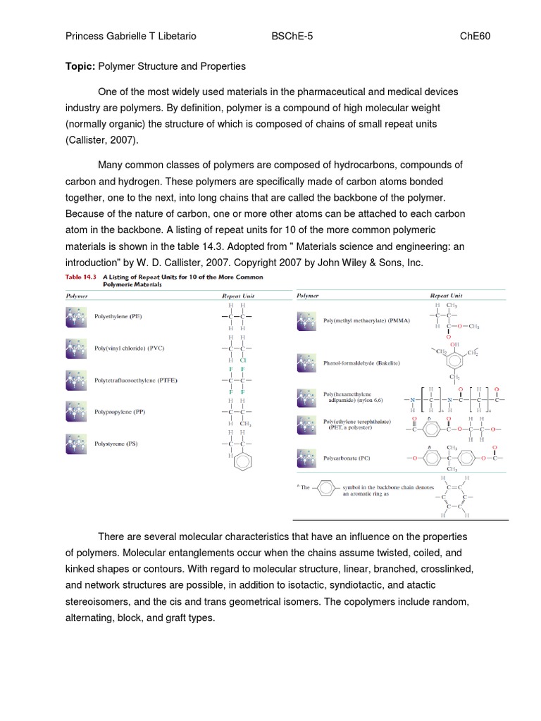 Polymer and Structure | PDF | Polymers | Molecules