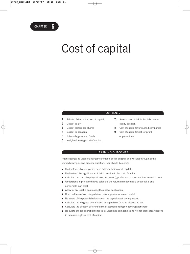 J CFM StudyText Chapter 6 PDF | PDF | Cost Of Capital | Present Value
