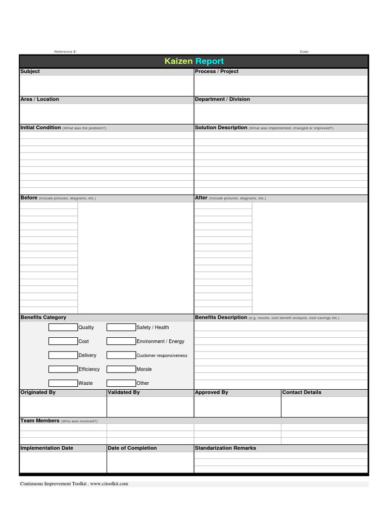 Kaizen Report Portrait | PDF