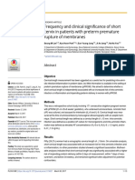 Frequency and Clinical Significance of Short Cervix in Patients With Preterm Premature Rupture of Membranes