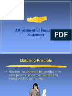 Adjustment of Financial Statement