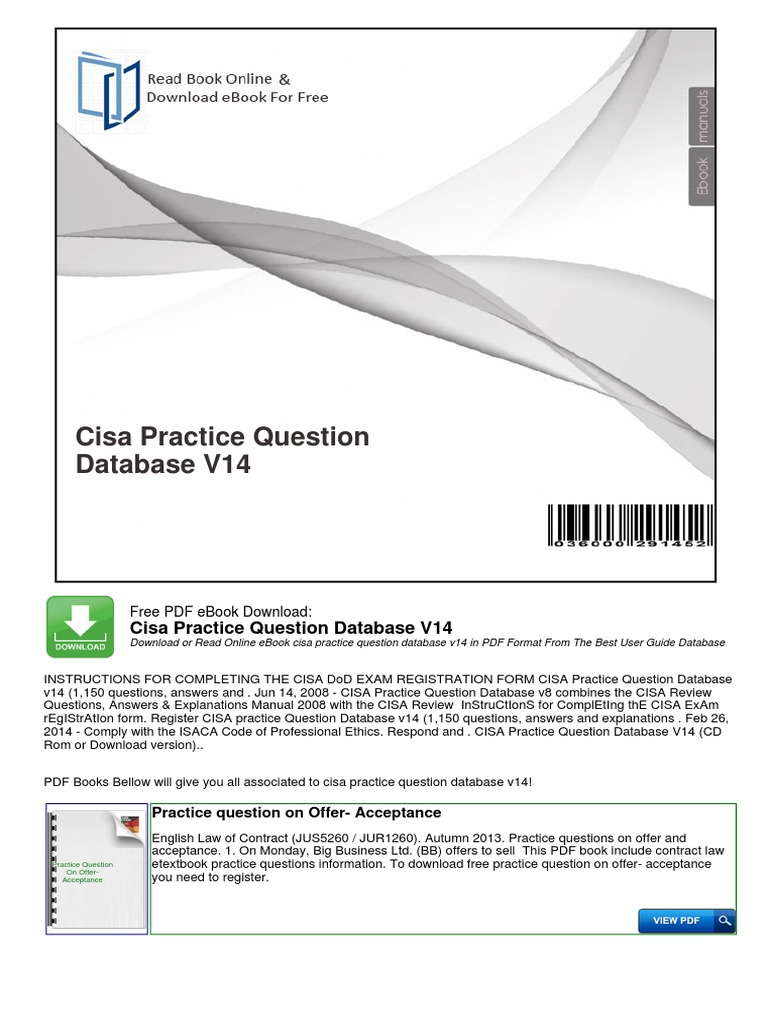 Cisa Practice Question Database V14 | PDF | Multiple Choice