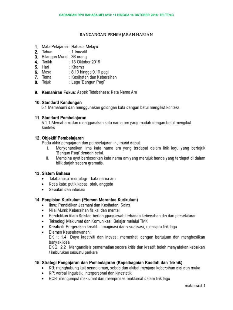 Contoh Rph Bahasa Melayu Latest Pdf