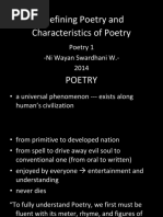 Defining Poetry and Characteristics of Poetry