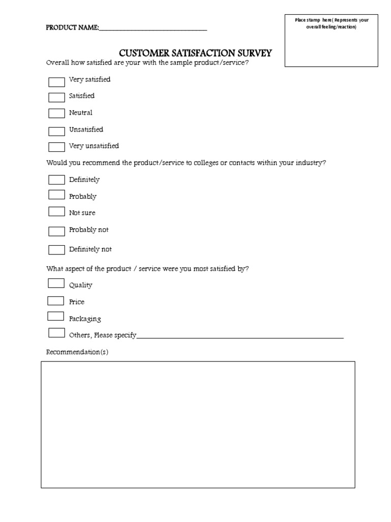 Customer Satisfaction Survey | PDF | Business