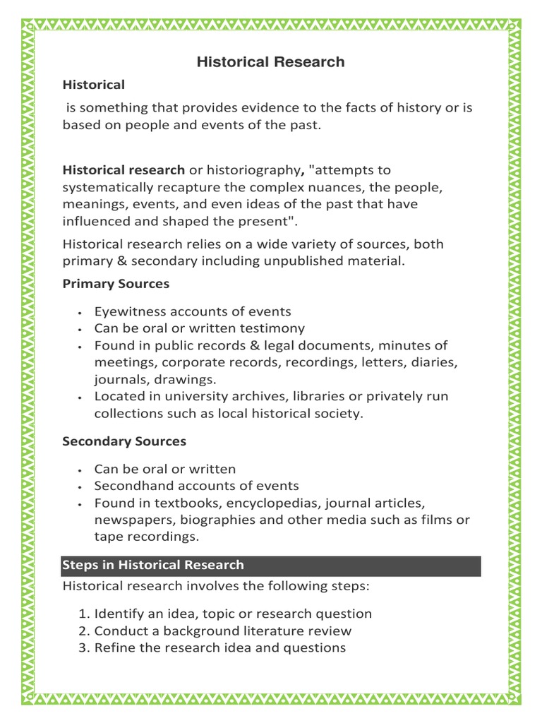 Historical Research PDF Primary Sources Science