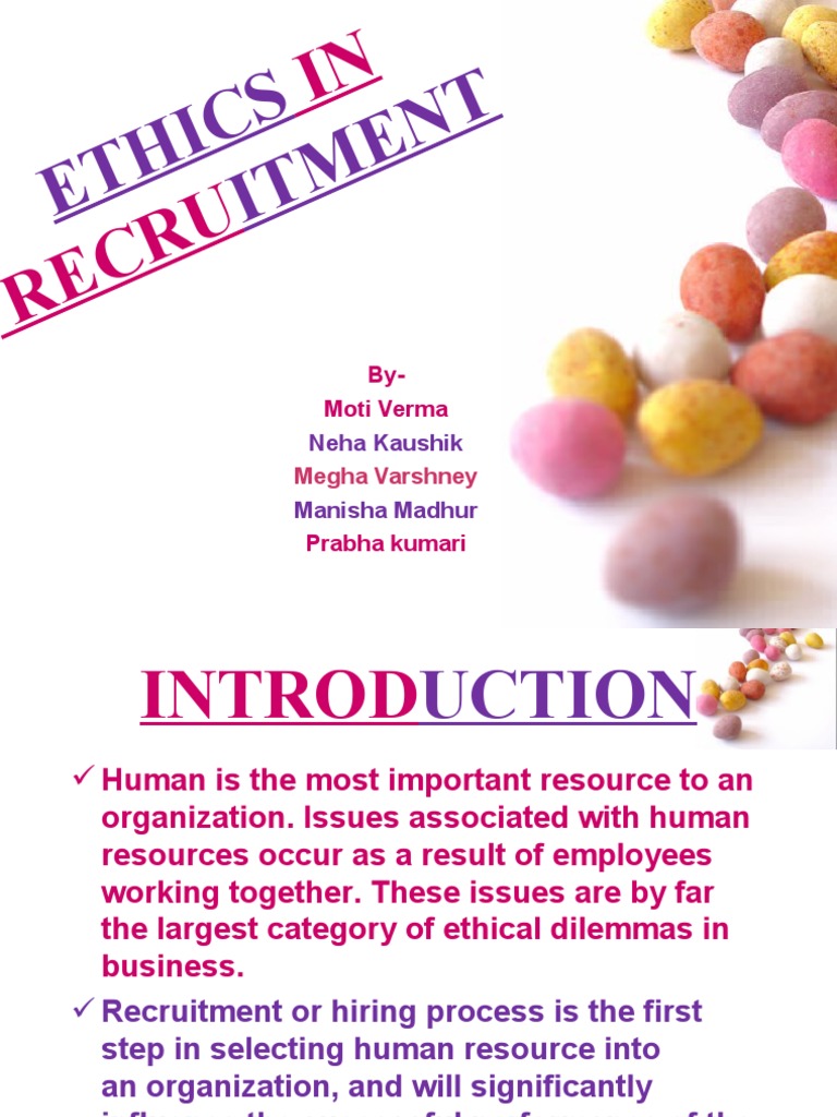 Ethics in Recruitment and Selection | PDF | Recruitment | Employment