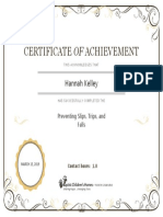 Certificate of Achievement: Hannah Kelley