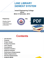 Online Library Management System: Government Engineering College Ajmer MCA IV Semester, 2013