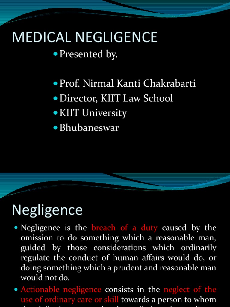 Presentation on medical negligence (1).ppt Negligence Duty Of Care