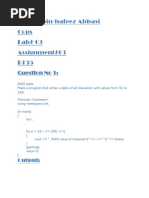 Usama-Bin-Hafeez Abbasi Oops Lab# 03 Assignment#03 R#35: Question No 1