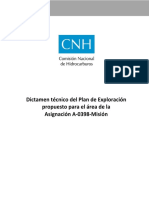 Dictamen T Cnico Plan de Eploraci N Asignaci N A-0398-Mision 210515 para PDF