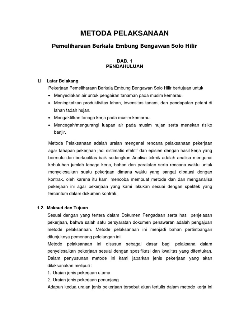 Metode Embung | PDF | Teknologi & Rekayasa